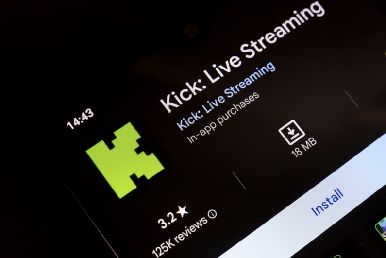 Kick app page in app store