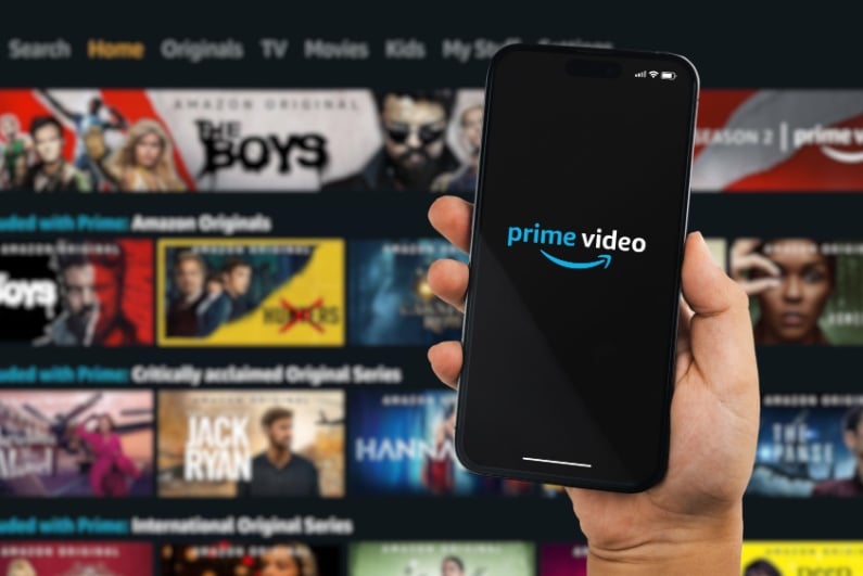 Prime Video logo on phone