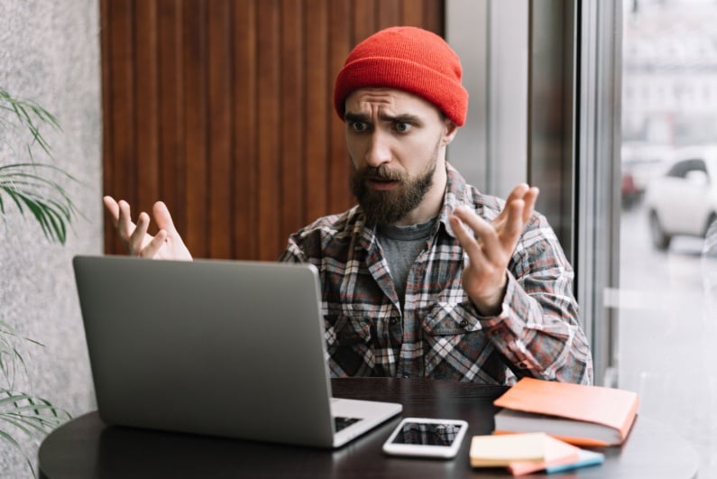 Hipster at laptop