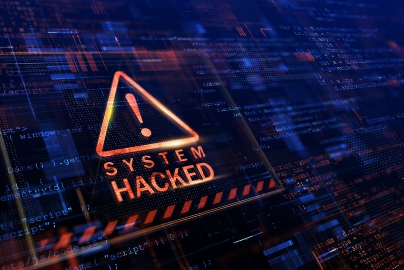 System hacked graphic
