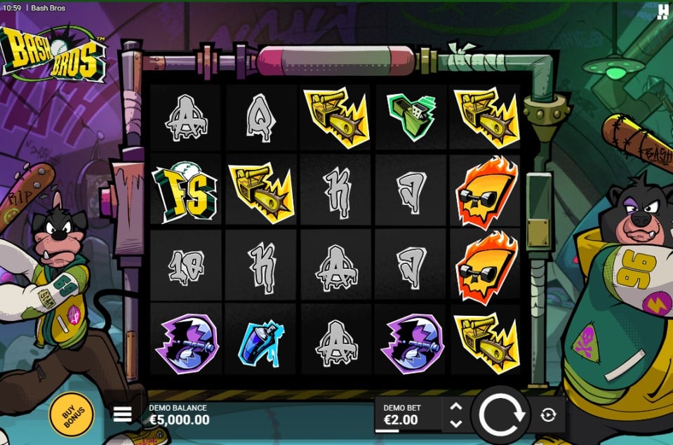 Bash Bros slot reels by Hacksaw Gaming - best new online slots of the week