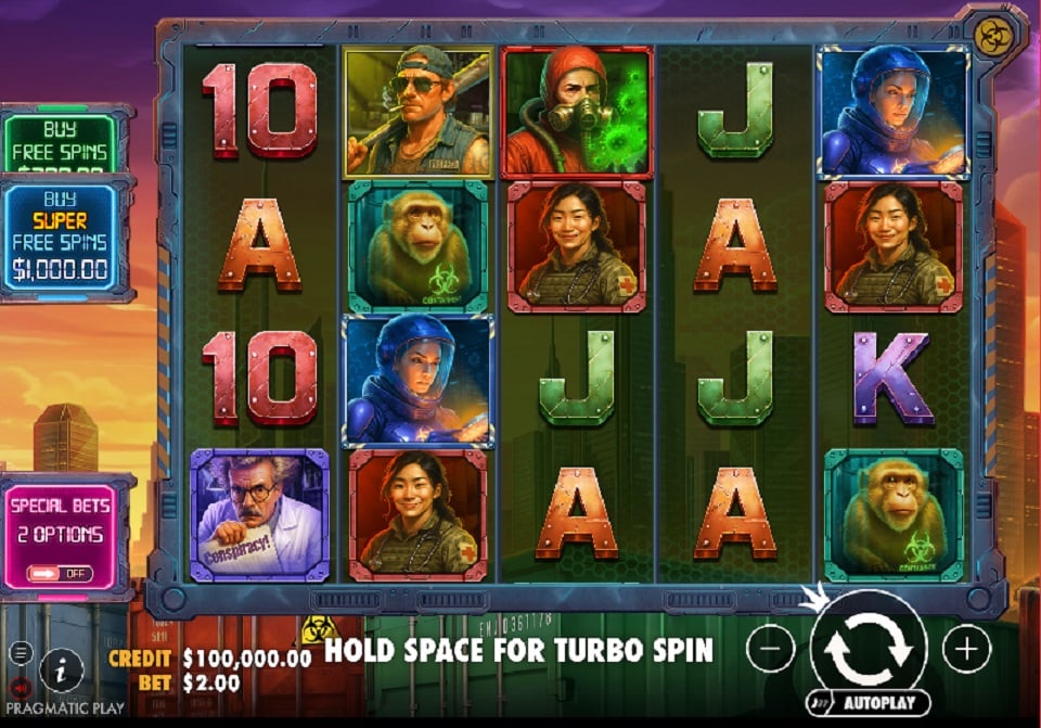 Pandemic Rising slot reels by Pragmatic Play