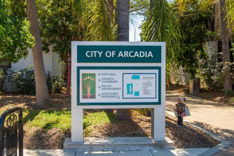 City of Arcadia sign
