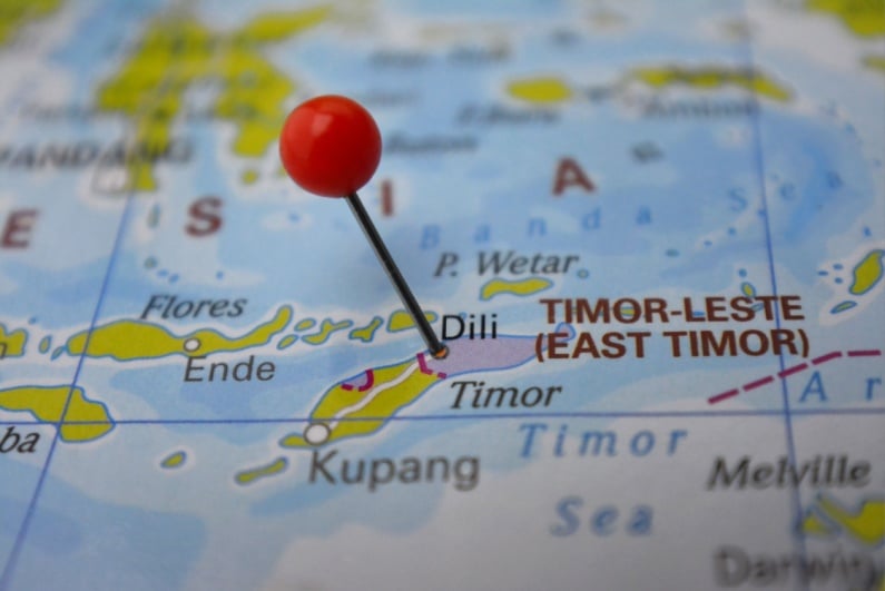 East Timor pinned on map