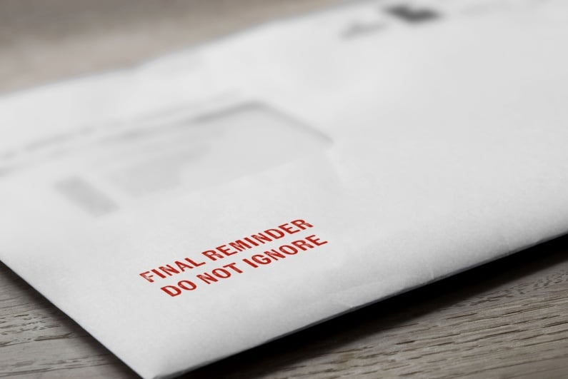 Final reminder envelope