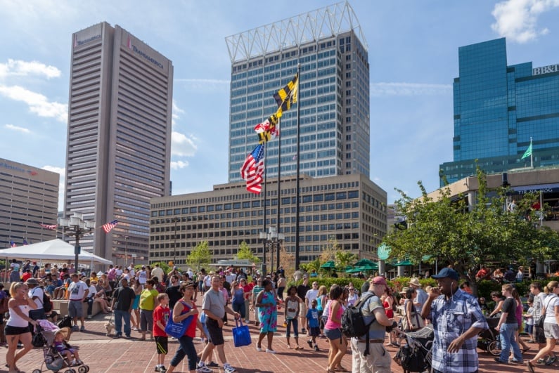 Crowd in Baltimore, Maryland