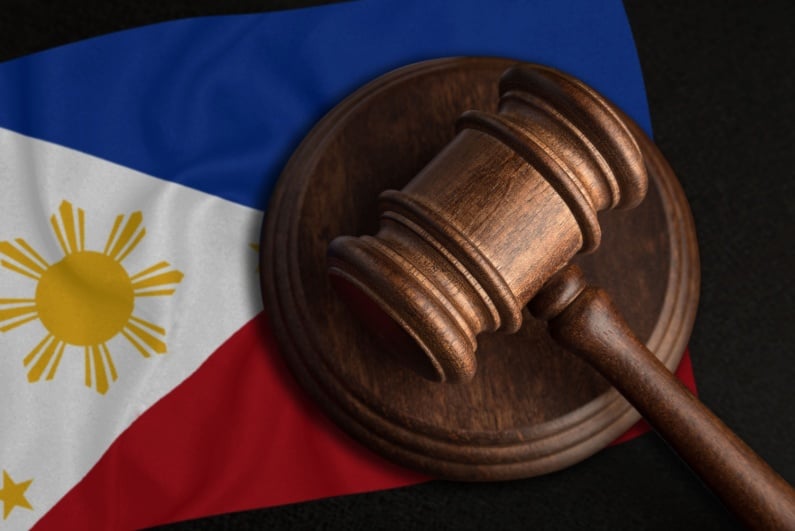 Philippines flag with gavel