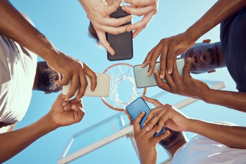 People with phones