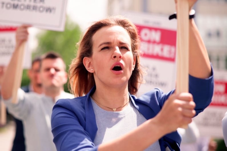 Striking woman
