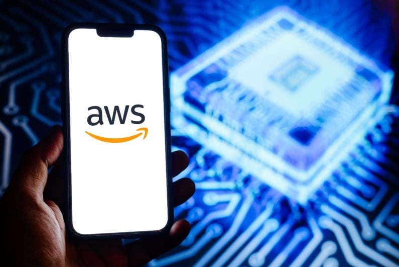 AWS logo on phone