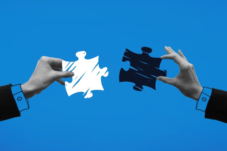 Puzzle pieces placed together