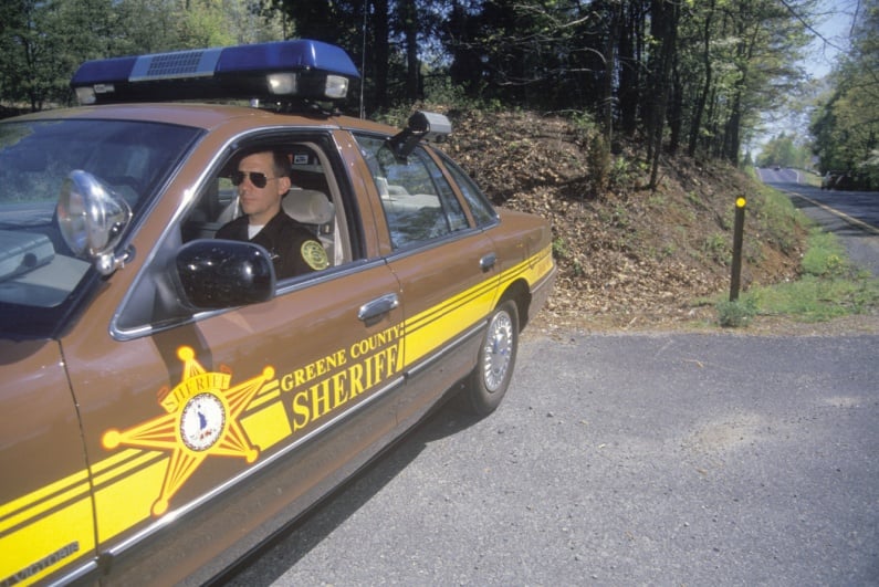 Sheriff in car
