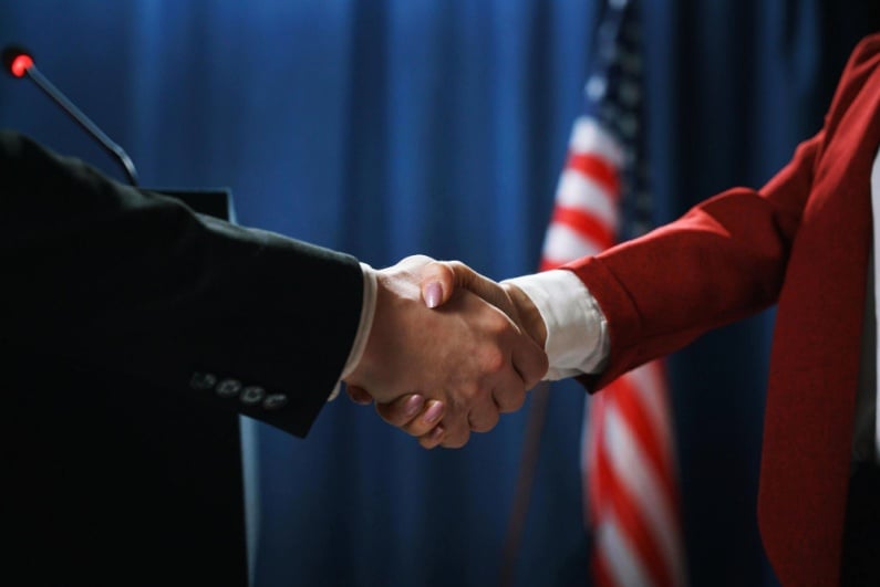 Two people shaking hands