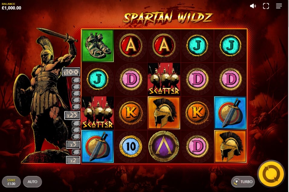 Spartan Wildz slot reels by Max Win Gaming