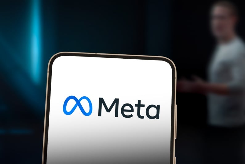 Meta logo on phone