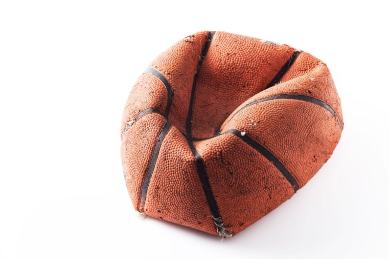 Old broken basketball