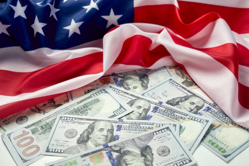 Money and US flag