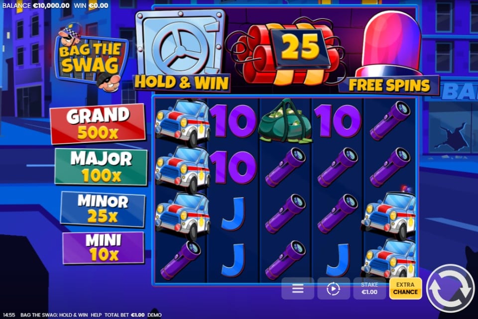 Bag the Swag Hold & Win slot reels by Octoplay