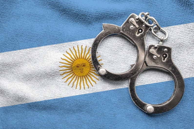 Argentina flag and handcuffs