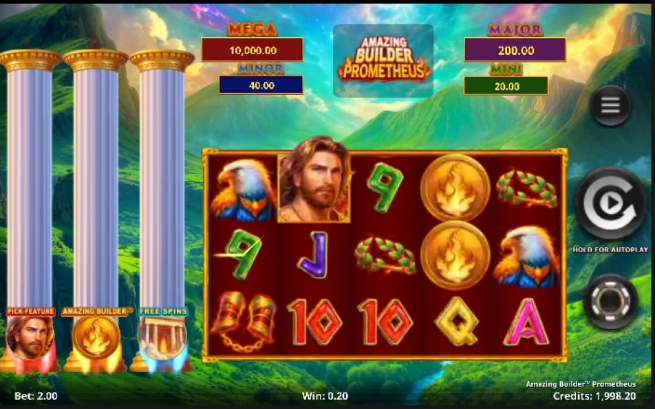 Amazing Builder Prometheus slot reels by Spinplay - best new online slots of the week