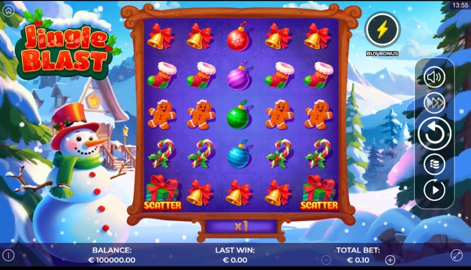 Jingle Blast slot reels by Thunderspin