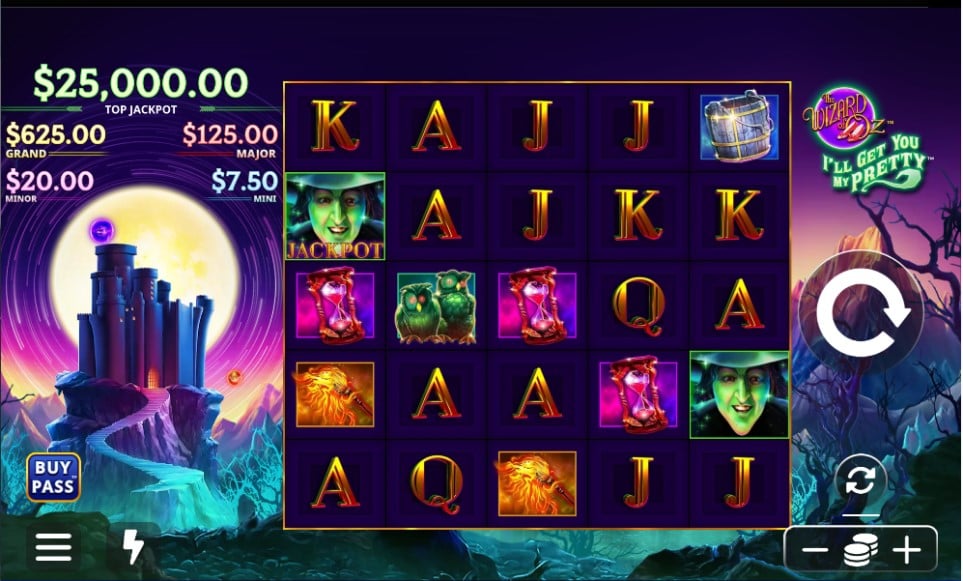 The Wizard of Oz I'll Get You My Pretty slot reels by Light & Wonder