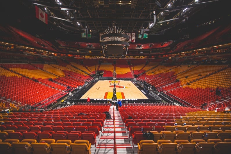 Interior view of Miami Heat's arena