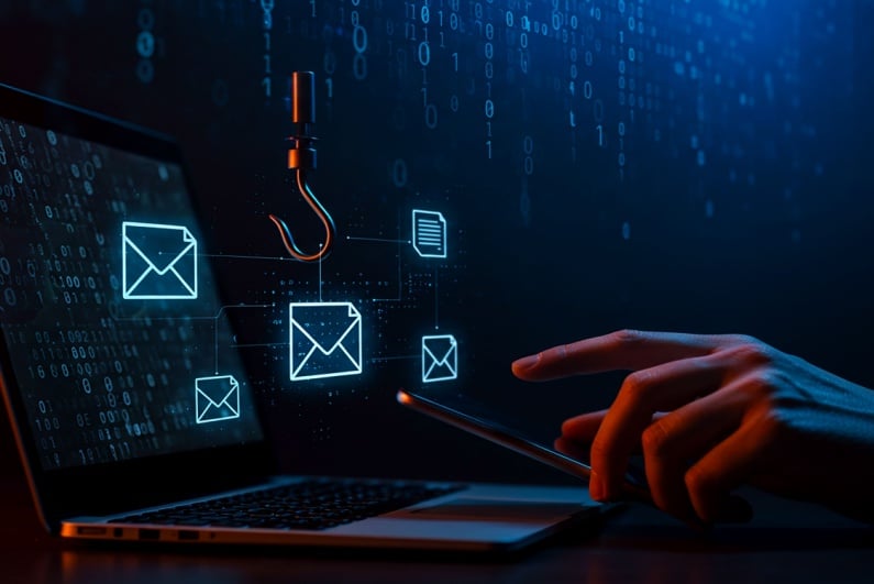 Phishing scam illustration