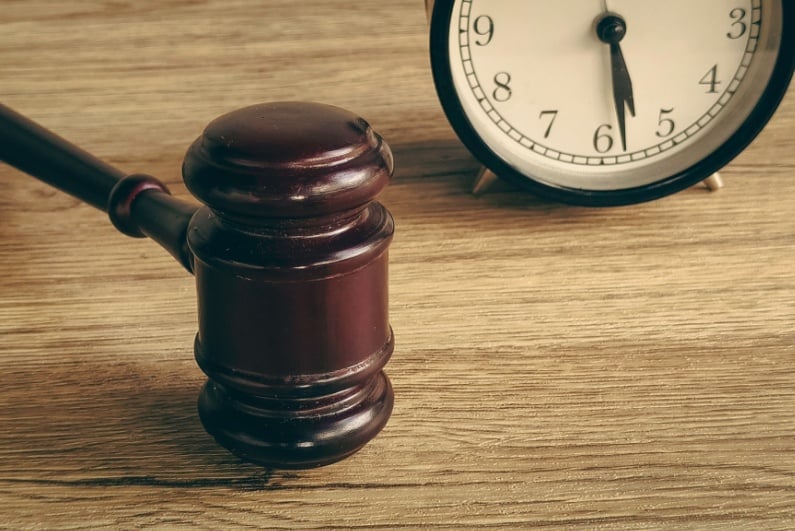 Gavel and clock