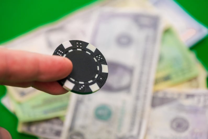 Poker chips and money
