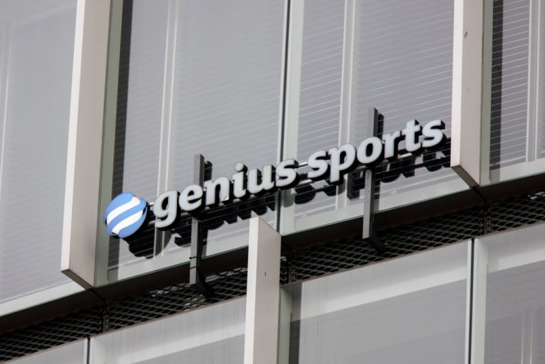 Genius sports sign on building