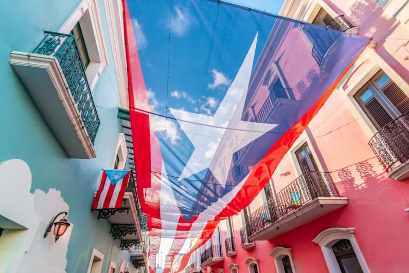 Puerto Rico flag in the streets