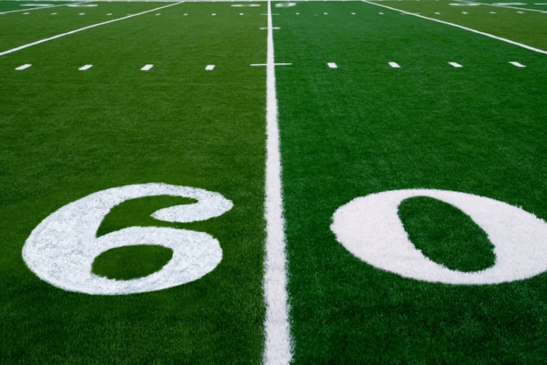 Football gridiron concept of 60th Super Bowl