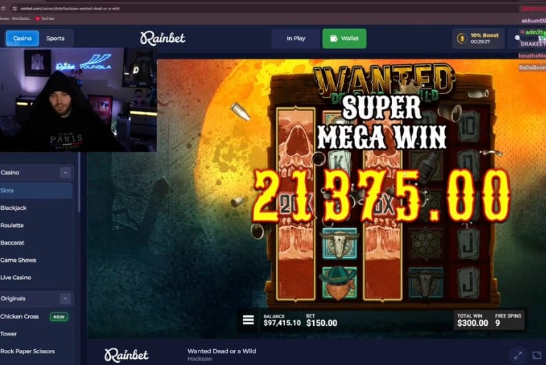 Adin Ross on Rainbet