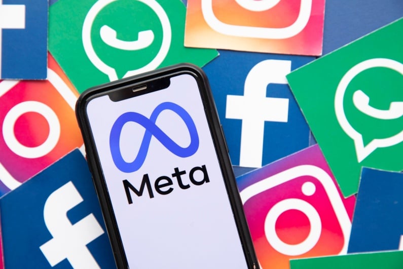 Meta logo on phone