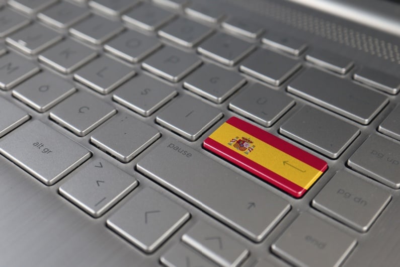 Spanish flag on keyboard
