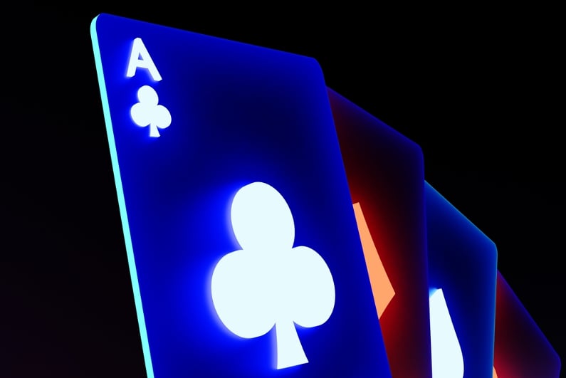 glowing playing cards