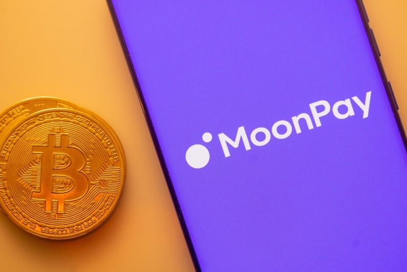 Moonpay logo on phone