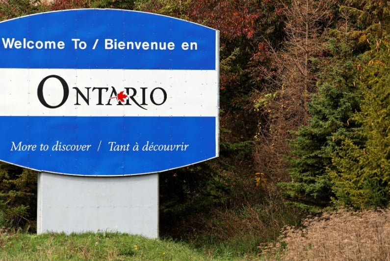 Welcome to Ontario sign