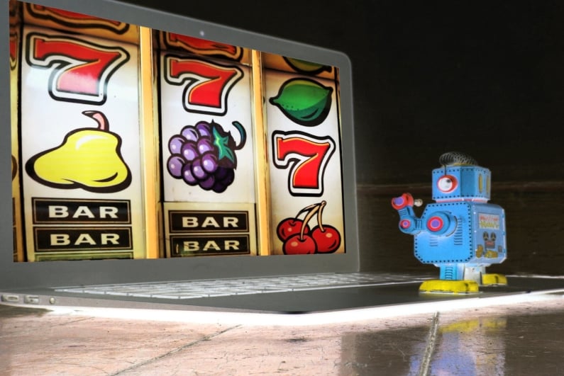 Robot playing slots