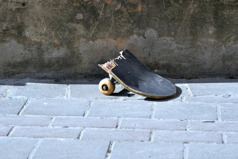 Broken skateboard