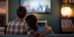 Couple watching TV
