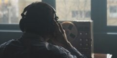 Man listening to recording