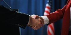 Two people shaking hands