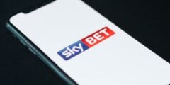SkyBet logo on phone