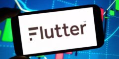 Flutter logo on phone
