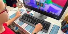 Boy playing Roblox