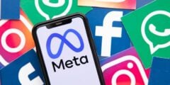 Meta logo on phone