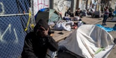 Unhoused people on Skid Row