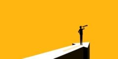 Businessman looking forward